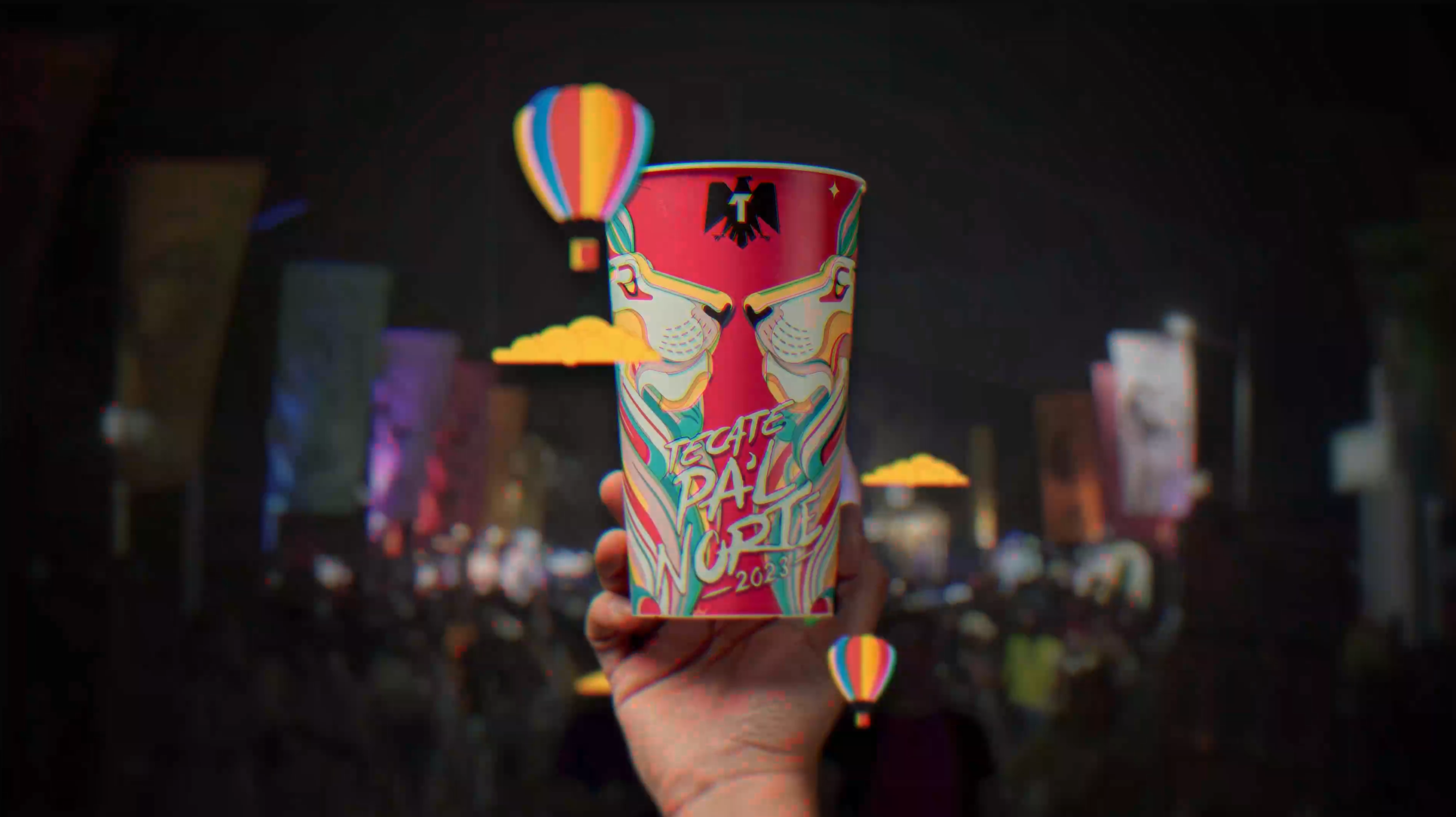 Fotografía del vaso con realidad aumentada del Festival de Música Pal'Norte 2023