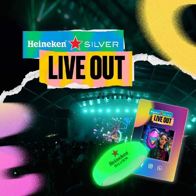 Banner de Heineken Silver Live Out 2023 Festival de música electronica con el primer DJ Virtual