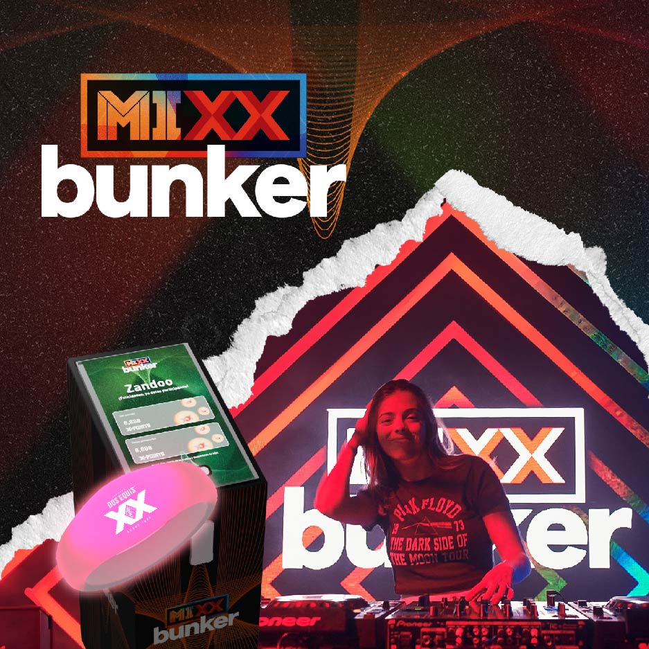 Banner de MIXX Bunker 2023 por DOS EQUIS Festival de musica electronica y experiencias inmersivas